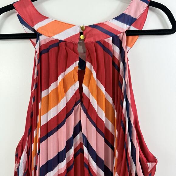 Love X Design New Striped Trapeze Swing Dress Size 2X Halter Accordion Pleated - Picture 10 of 14